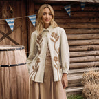Haut/veste de style col à imprimé floral