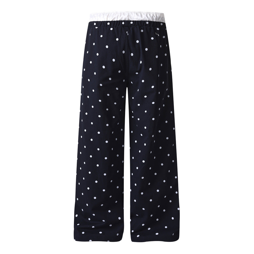Pantalon de jogging droit à pois imprimés sur toute la surface