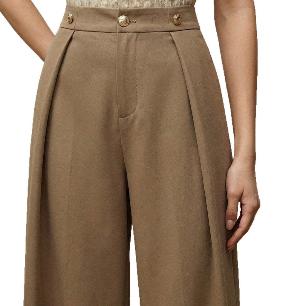 Flowing High-Waist Suit Trousers