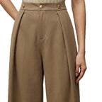 Flowing High-Waist Suit Trousers
