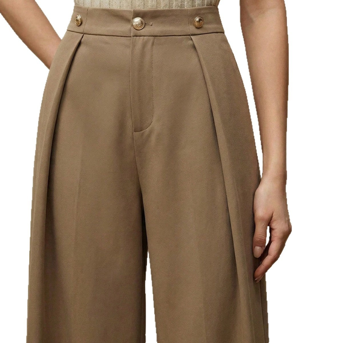 Flowing High-Waist Suit Trousers