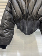 Cropped Spliced Puffer Jacket