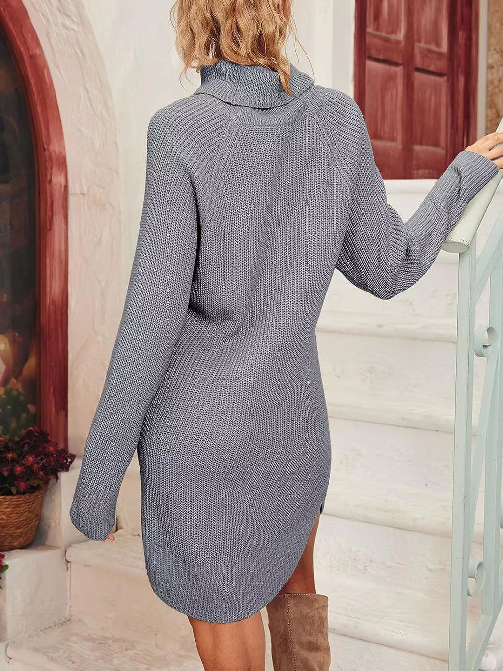Cutout High-Neck Knit Dress — product image 11