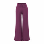 Pantalon de yoga décontracté évasé pour femme, taille mi-haute, extensible et toucher frais