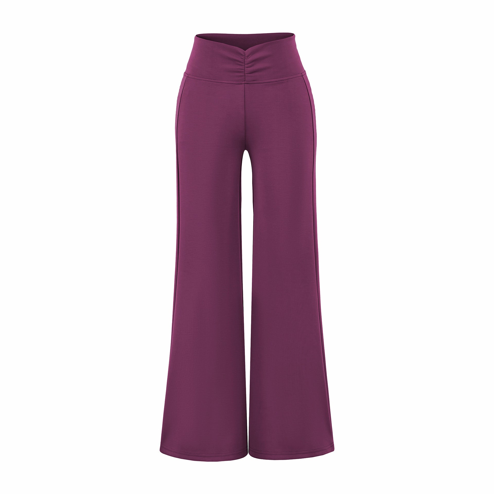 Pantalones casuales acampanados de yoga para mujer, de tejido fluido, cintura media elástica y tacto frío