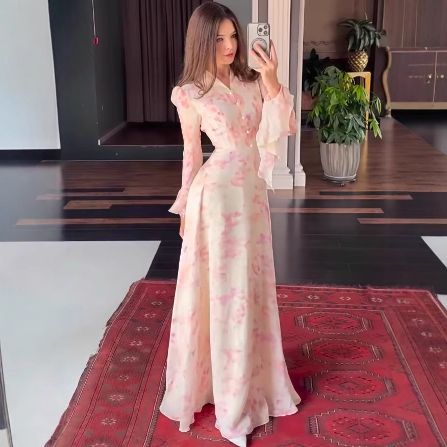 Printed Flared-Sleeve Maxi Dress — product image 5