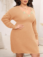 Crochet-Panel V-Neck Knit Dress — product image 8