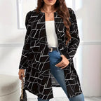 Plus-Size Printed Relaxed Cardigan