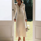 Collared Knit Maxi Dress