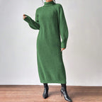 High-Neck Knit Maxi Dress