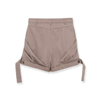 Short décontracté plissé taille mi-haute