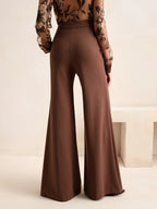 Slim-Fit Knit Pants in Brown Long Pants - view 2