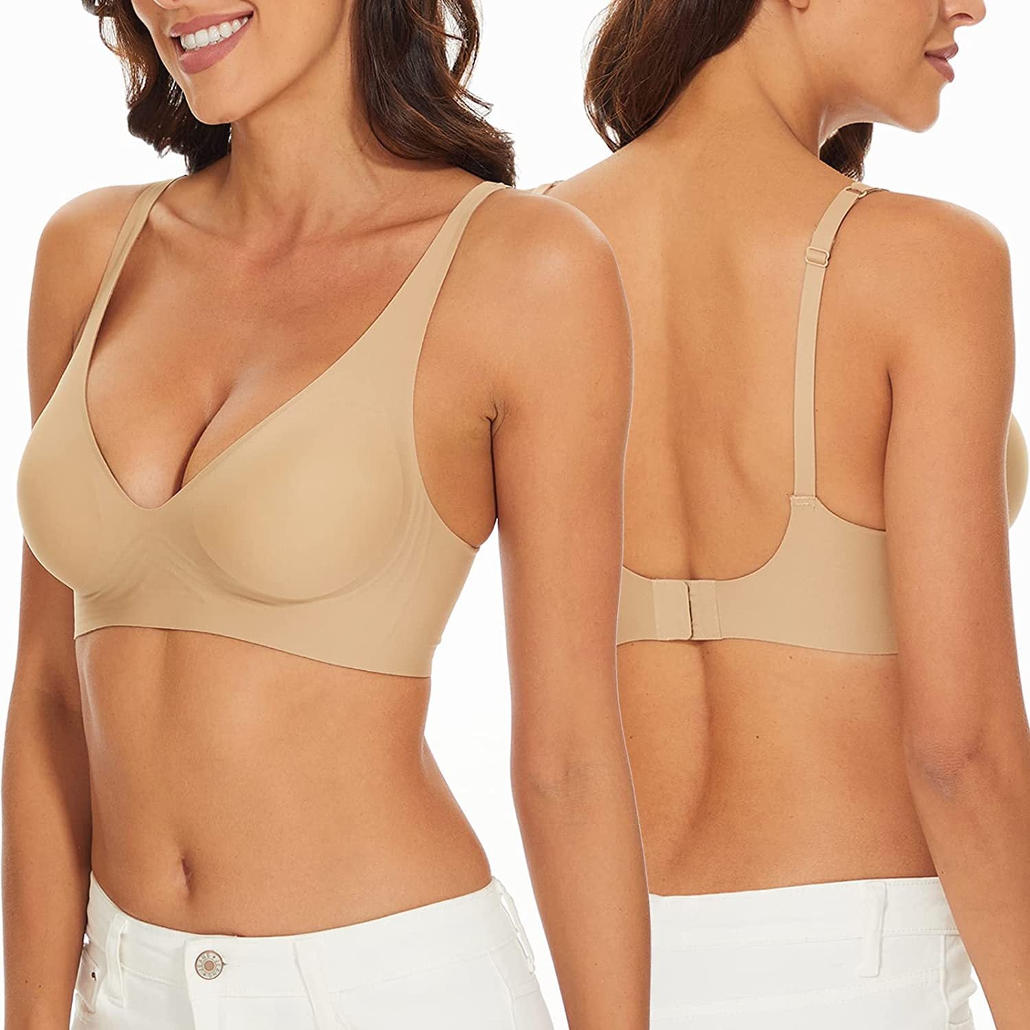 Seamless Jelly-Stripe Wire-Free Bra