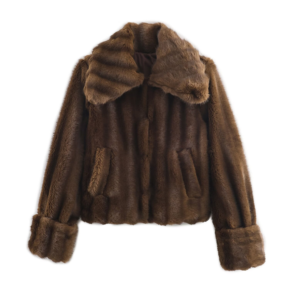 Cropped Faux-Fur Jacket