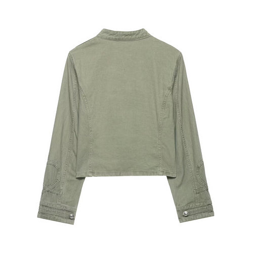Button-Trim Slim-Fit Jacket