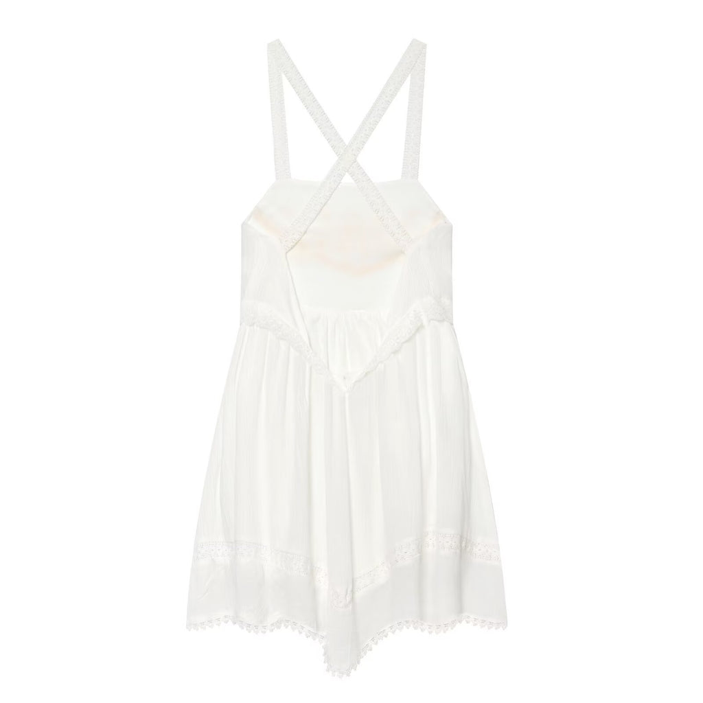 Mini-robe en mousseline brodée pour femme à l'esprit audacieux