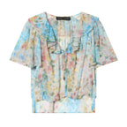 Camisa decorativa de capas con estampado floral