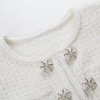 Robe croisée à col rond et manches longues