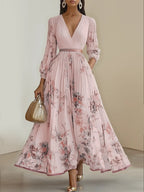 Floral V-Neck Maxi Dress