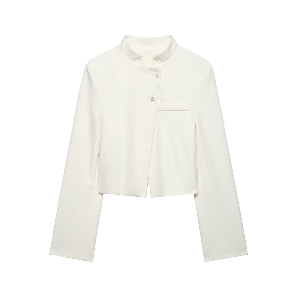 Cropped Long-Sleeve Blazer