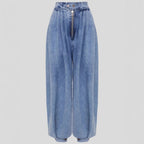 Jean taille haute à jambes zippées et nouées