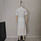 Folded-Waist Shirt Maxi Dress