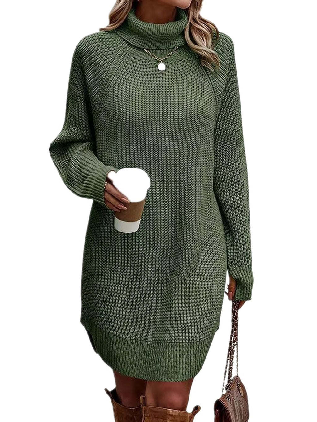 Cutout High-Neck Knit Dress — product image 7