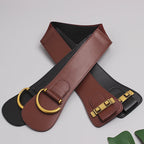 Close-up of gold-tone buckle hardware