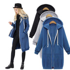 Oversized Fleece-Lined Hooded Zip Jacket - view 2