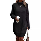 Cutout High-Neck Knit Dress