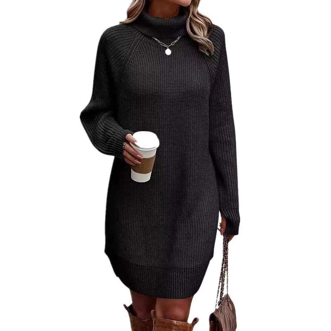 Cutout High-Neck Knit Dress