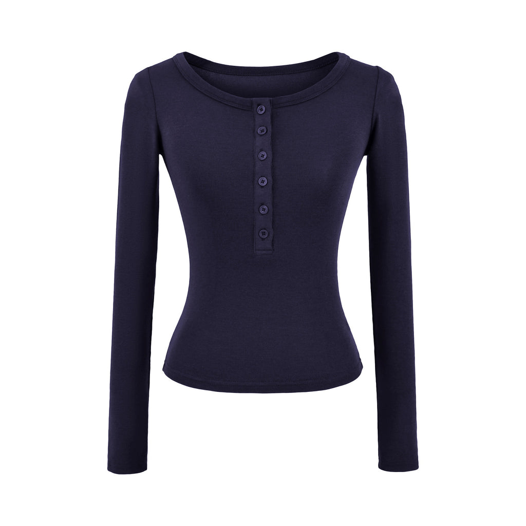 Haut à manches longues en tricot doux et confortable à porter en superposition