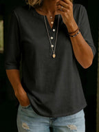 Classic Solid Henley Top