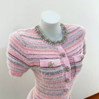 Vestido a rayas con bloques de color