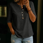Classic Solid Henley Top