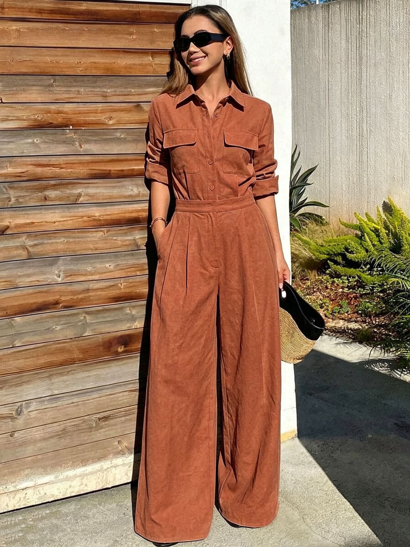 Collared Utility Jumpsuit