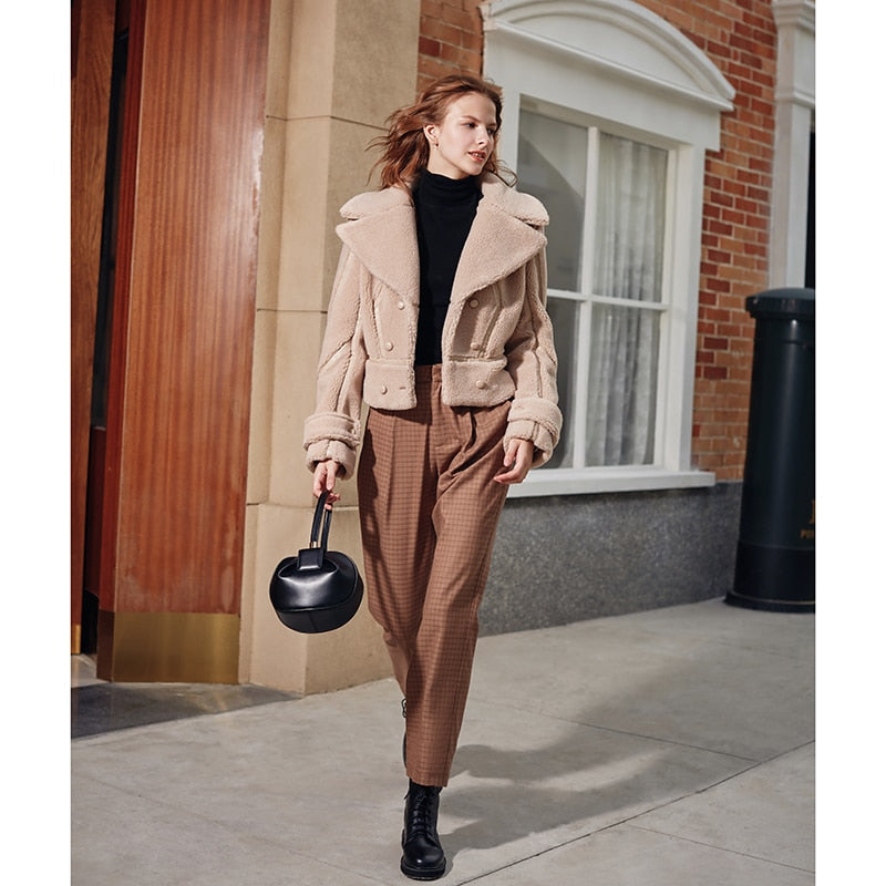 Faux-Shearling Moto Jacket
