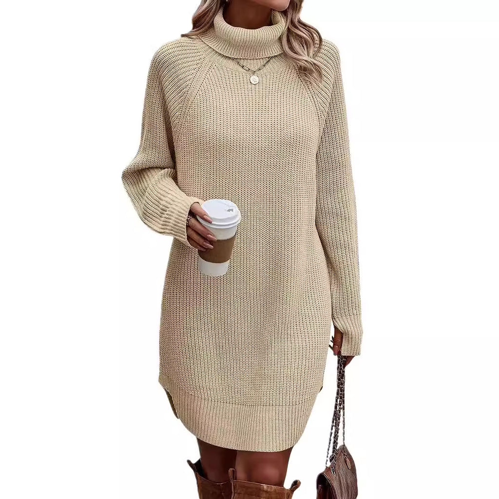 Cutout High-Neck Knit Dress