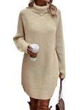 Cutout High-Neck Knit Dress