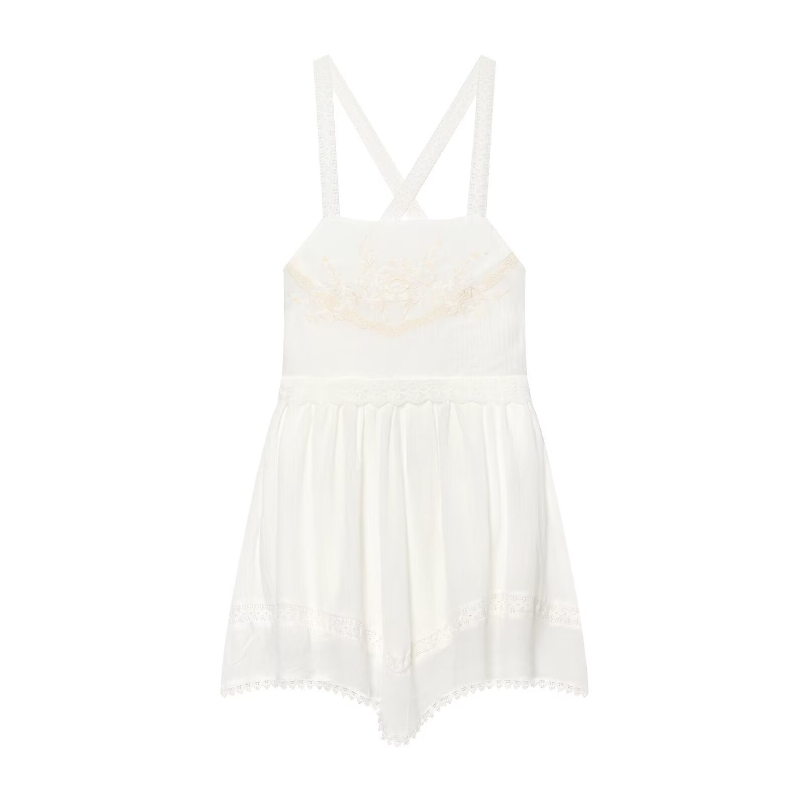 Embroidered Chiffon Mini Dress