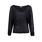 Haut semi-transparent à manches chauve-souris, ample, amincissant, avec taille cintrée, chemise de protection solaire pour tenues de trajet.
