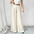 Pantalones de pierna recta y cintura elástica