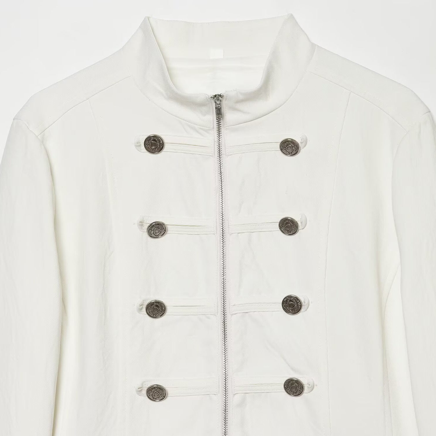 Stand-Collar Single-Breasted Blazer