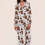 Cow-Print Long Pajama Set