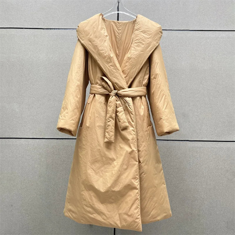 Oversized-Collar Padded Coat