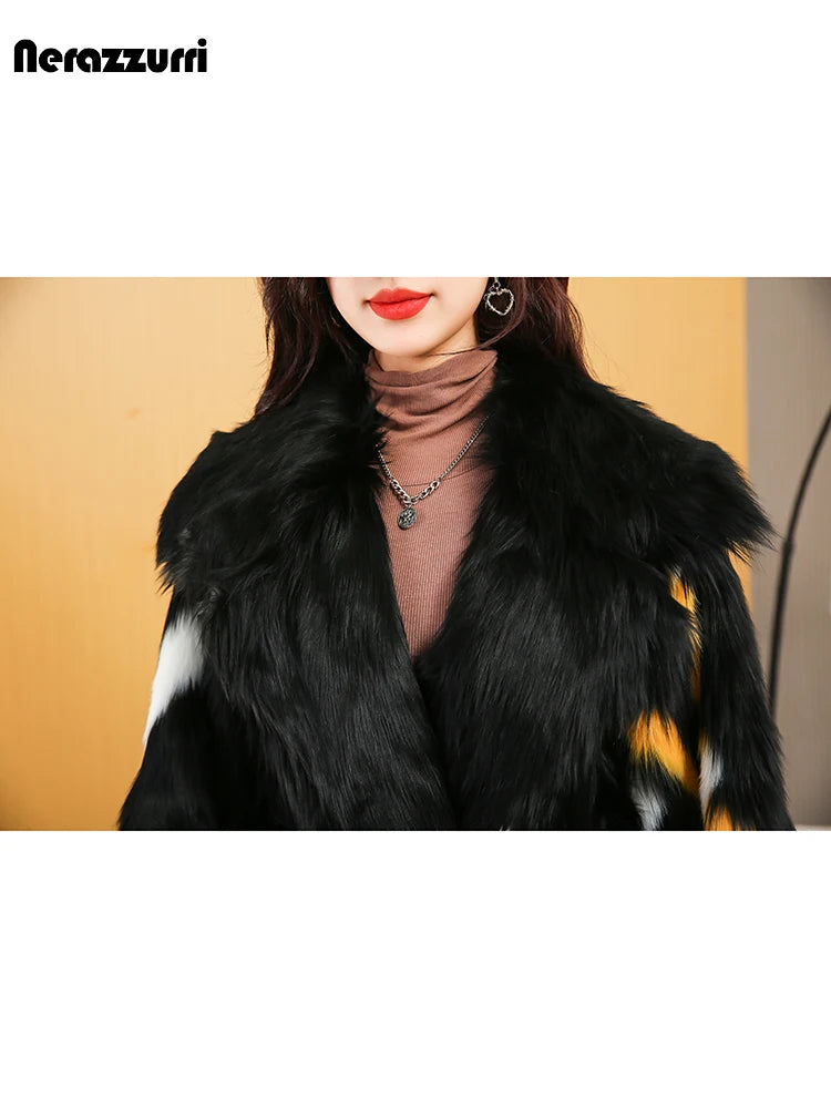 Shaggy Faux Fox Fur Longline Coat - view 5