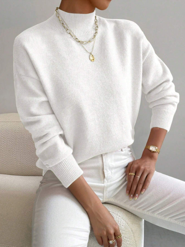 Ribbed Mock-Neck Sweater