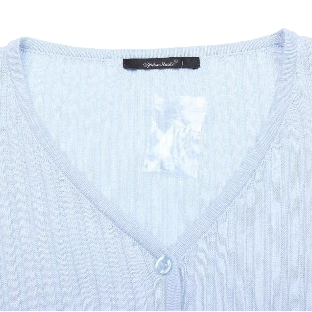Slim-Fit V-Neck Knit Cardigan