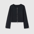 Round-Neck Zip-Front Jacket