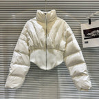 Cropped Spliced Puffer Jacket